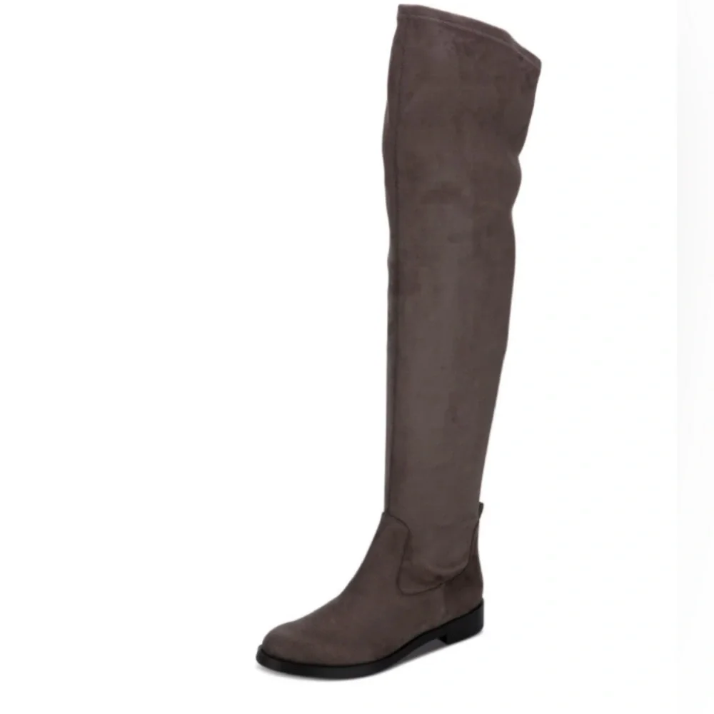 NEW Kenneth Cole Reaction Women's Wind-y Over-the-Knee Boots Concrete Gray 11